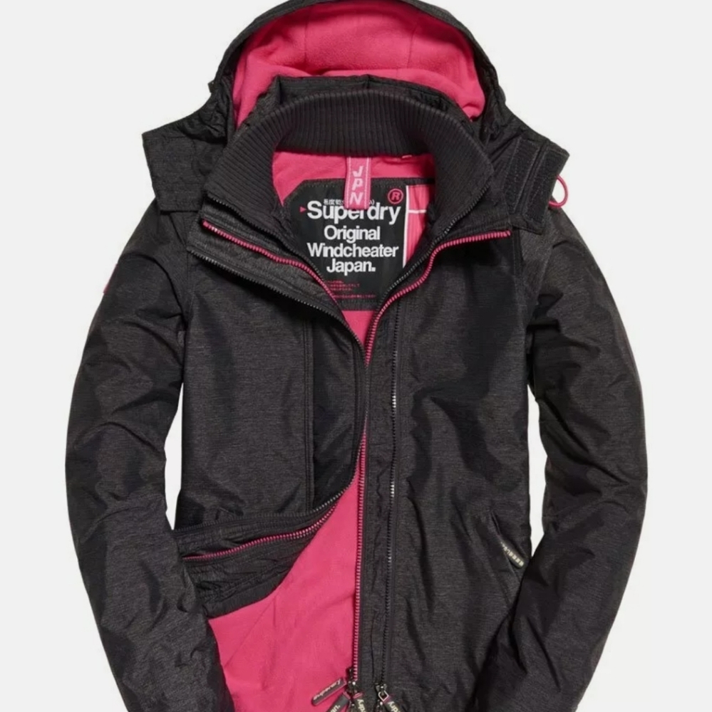 NWT - SUPERDRY Women's Pop Zip Hooded Arctic SD - Windcheater Jacket
